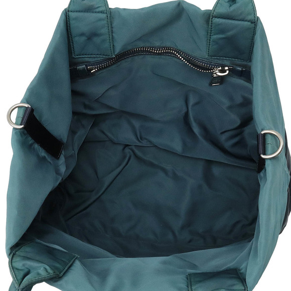 Prada Tessuto Double Reversible Nylon Leather Tote Shoulder Bag Navy Blue - Picture 4 of 9